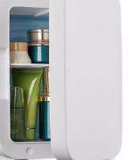 White Mini Fridge with Carry Handle — detail view
