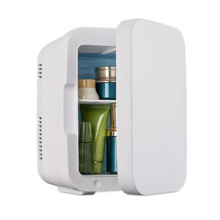 White Mini Fridge with Carry Handle on a white background