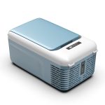 Blue & White Portable Chest Fridge on a white background