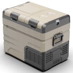 Sand & Charcoal Outdoor Chest Fridge on a white background