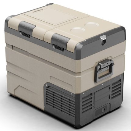 Sand & Charcoal Outdoor Chest Fridge on a white background